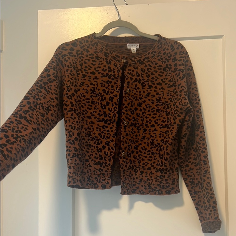 Leopard Print Cardigan Sweater